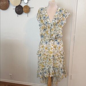 Elegant Floral High-Low Dress